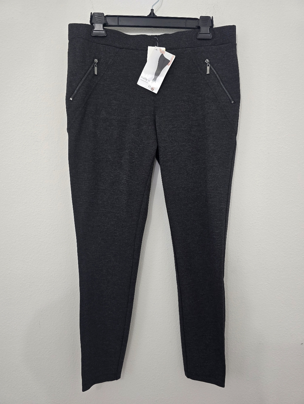 Matty M The Zipper Ponte Pant Charcoal Large